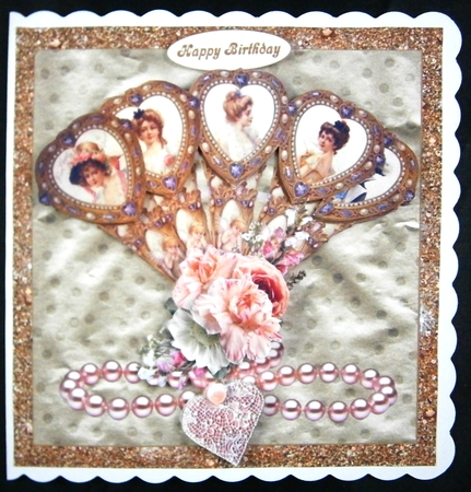 Vintage Ladies Fan Topper with Decoupage by Linda Short