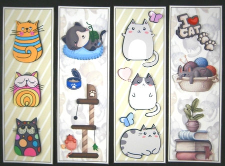 Cat lover 4 x Bookmarks by Linda Short