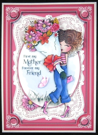 Mothers Day Girl With Flowers Kit-2 by Linda Short