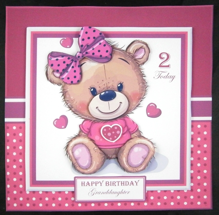 8x8 Tilly Teddy Decoupage Mini Kit - x5 A5 sheets  by Linda Short