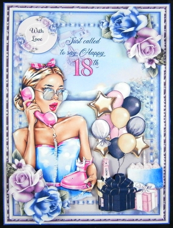 Just Called to Say Happy 18th Card Front by Linda Short
