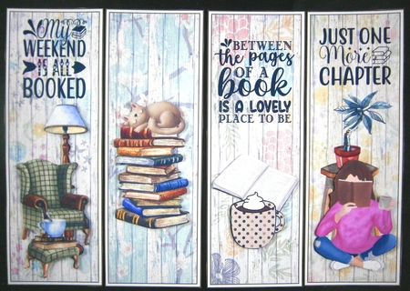 Reading 4 x Bookmarks (large) by Linda Short