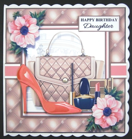 8x8 All things beautiful Card Front, Tag & Sentiments  by Linda Short