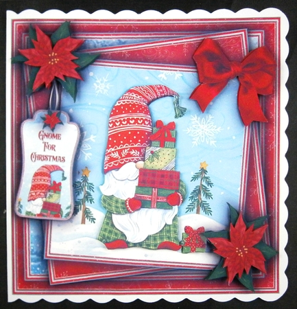 Gnome For Christmas 3 Mini Kit #4  NO DECOUPAGE**  by Linda Short
