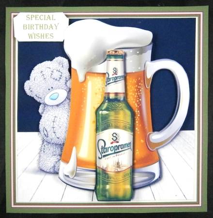 Tatty Teddy with Beer for Birthday or Fathers Day by Linda Short