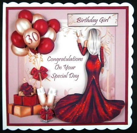 Red Dress Special Age Card Mini Kit by Linda Short