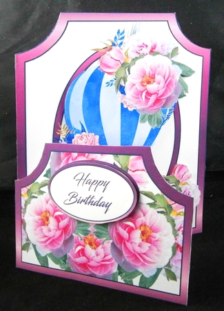 Cutaway Hot air balloon with peonies by Linda Short