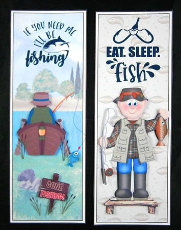 Fishing 4 x bookmarks  by Linda Short