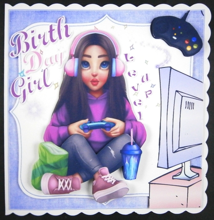 8x8 gamer girl birthday by Linda Short
