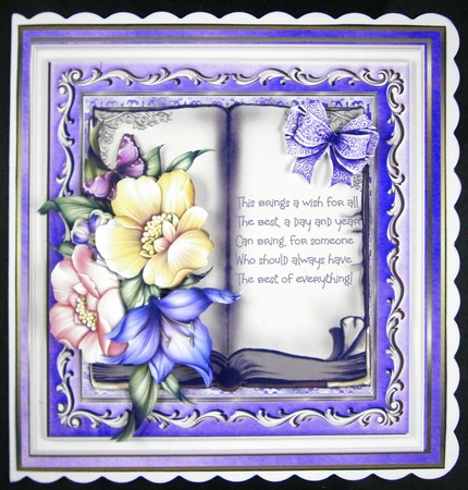 Rose and butterfly book style 7x7 by Linda Short