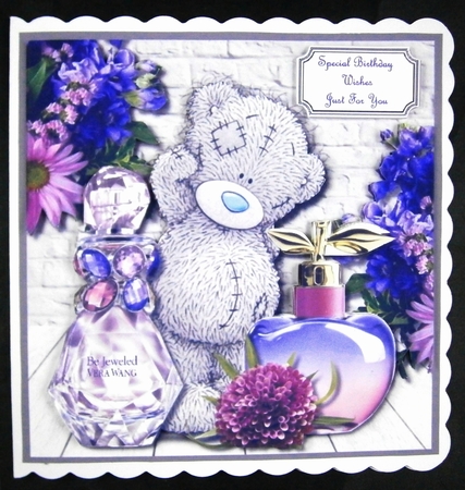 Tatty Teddy With Perfume and Flowers by Linda Short