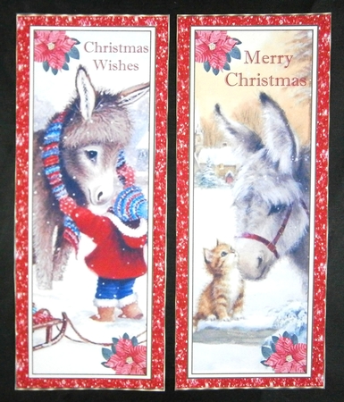 Christmas Vintage 4 x Bookmarks 1 by Linda Short