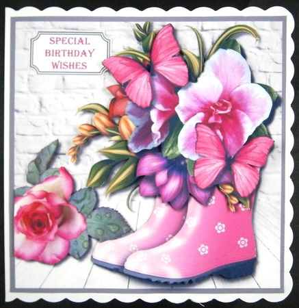 Wellies and Flowers for Birthday, Mothers Day or Get Well Soon by Linda Short
