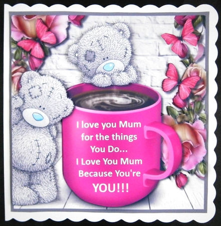 Tatty Teddy I Love You Mum for Birthday or Mothers Day by Linda Short