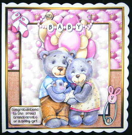 Teddy bear baby girl by Linda Short