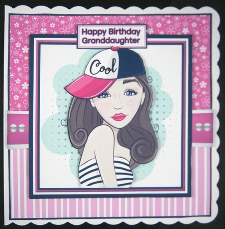 8x8 Teenage Cutie 3 Card Front, Tag & Sentiments  by Linda Short