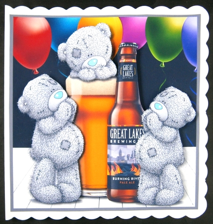 Tatty Teddy with Beer for Male Birthday or Fathers Day by Linda Short