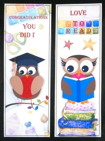School Owls 4 x Bookmarks 2 by Linda Short