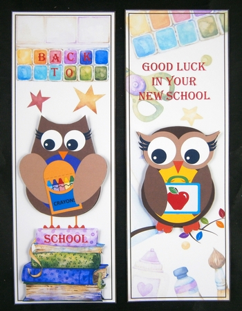 School Owls 4 x Bookmarks 2 by Linda Short
