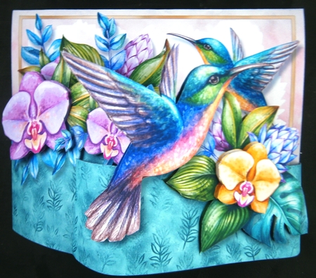 Hummingbird Bendi Fold Card by Linda Short