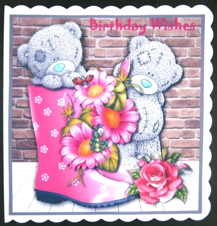 Tatty Teddy with Flowers for various occasions by Linda Short