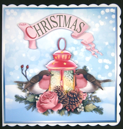 Cute Christmas Robins & Lantern  Mini Kit by Linda Short