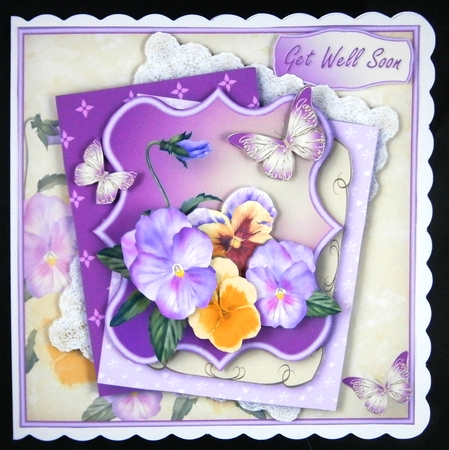 Pansies - Layered Card Mini Kit by Linda Short