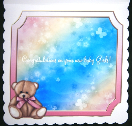 New Twin Baby Girls with Teddies by Linda Short