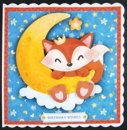 Love You to the Moon and Back Fox 7.5 Inch Card Front & Insert  by Linda Short