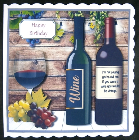 Wine themed humorous card topper by Linda Short
