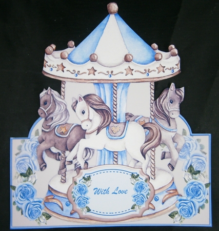 New Baby Boy Carousel Shaped Mini Page Kit  by Linda Short