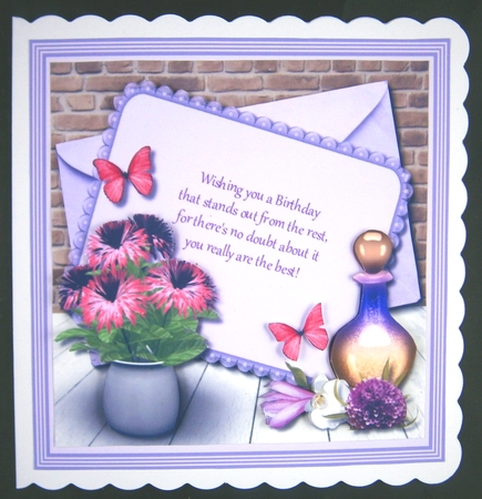 Floral Birthday card topper by Linda Short