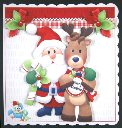 Santa and his helper 8x8 & A5 mini kit by Linda Short