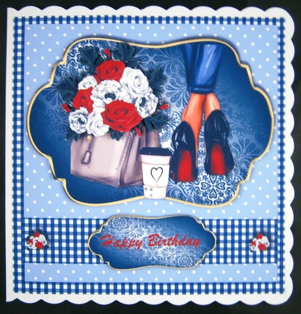 Roses & Jeans Quick Card by Linda Short