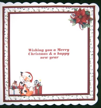 Fox & Pals Christmas Decoupage Card Mini Kit 7x7 by Linda Short