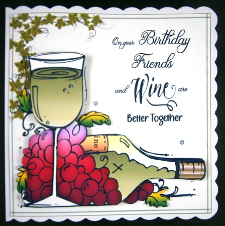Friends and wine 8x8 & A5 mini kit by Linda Short