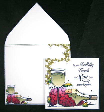 Friends and wine 8x8 & A5 mini kit by Linda Short