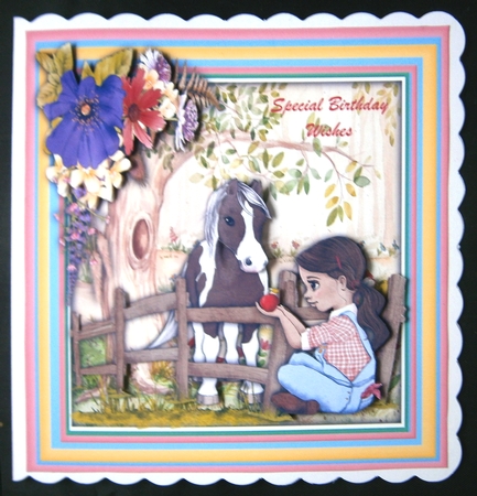 8x8 Mini Kit Girl With Her Pony by Linda Short