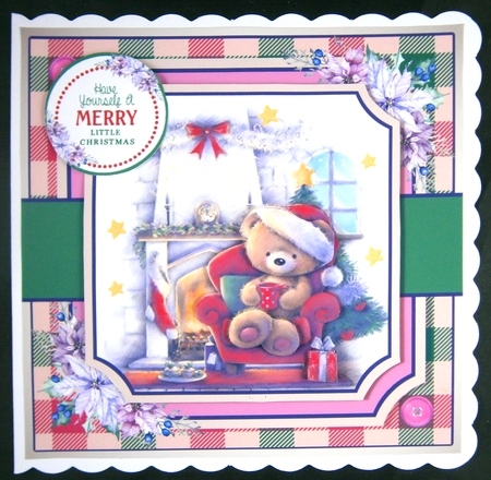 Christmas Bear By The Fireplace by Linda Short