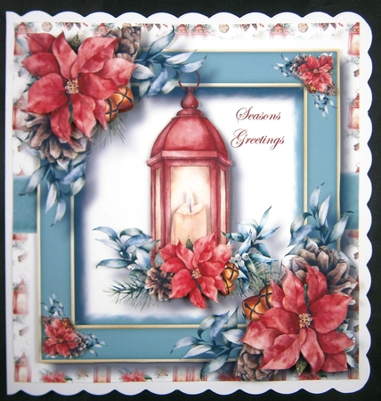 Gorgeous Christmas Lantern In Red 8x8 by Linda Short