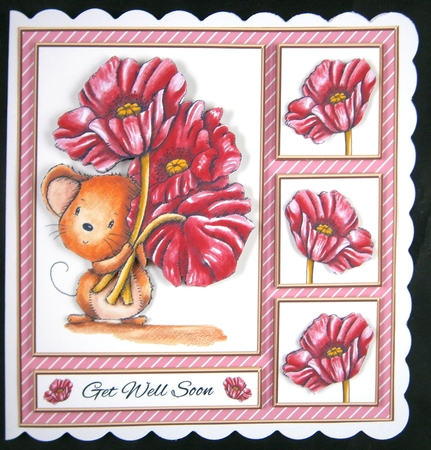 Poppy Mouse Get Well Topper by Linda Short