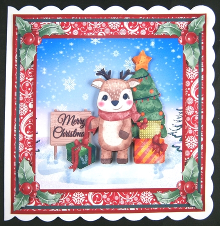 Sweet Reindeer Christmas Wishes 6x6 by Linda Short