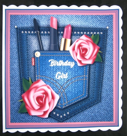Birthday Girl Denim Pocket by Linda Short