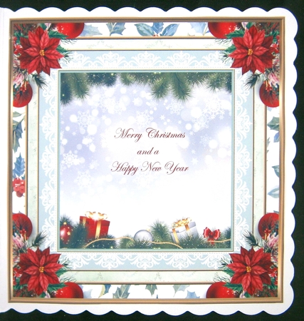 Christmas Santa Bauble 7x7ins Blank Insert by Linda Short
