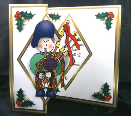 DFB Christmas piper with holly by Linda Short