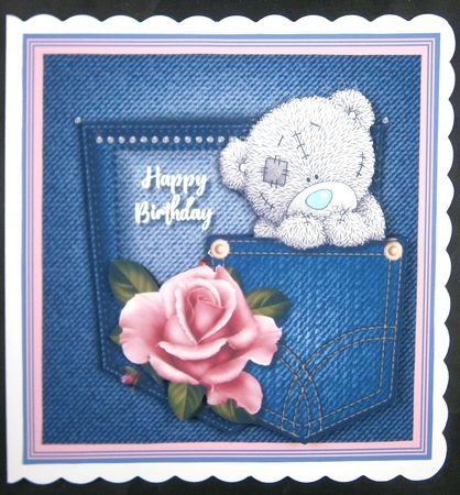 Tatty Teddy Denim Pocket by Linda Short