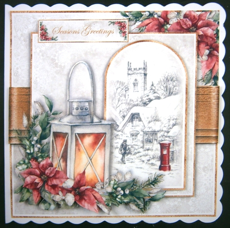 Watercolour Poinsettia Vintage Christmas No.1 by Linda Short