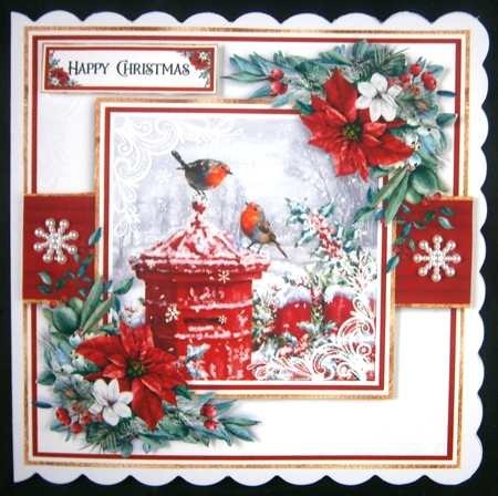 12 Various Christmas Card Fronts plus Matching Insert by Linda Short