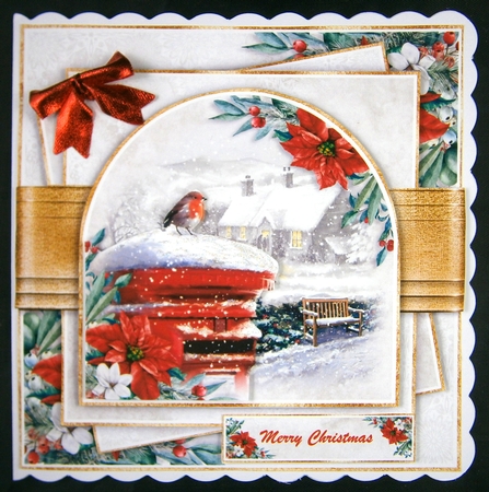 Arched Window Robin 7x7 inch No.2 by Linda Short