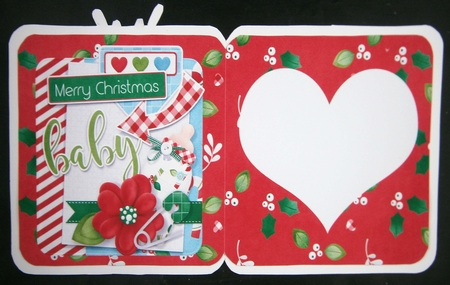 Cute Reindeer Babys 1st Christmas Rounded Corner 3D Decoupage Card by Linda Short